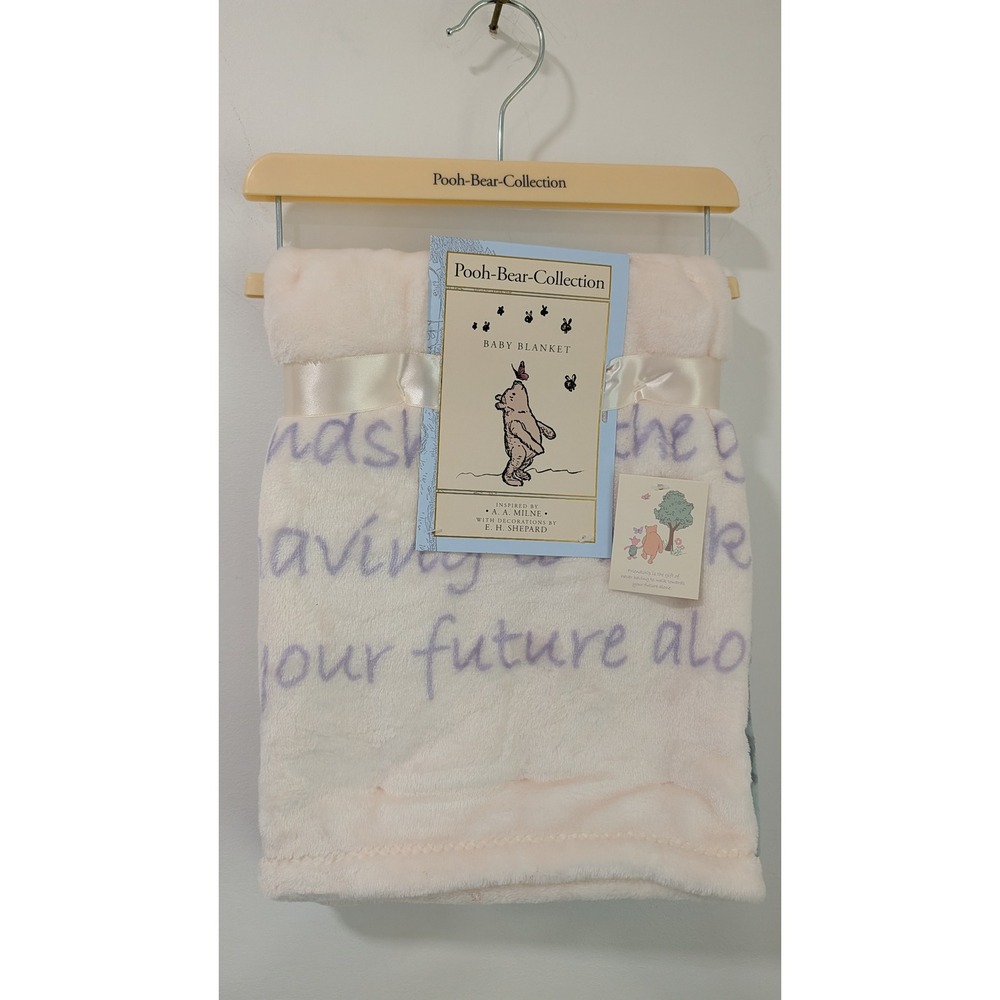 Winnie the Pooh Baby Blanket Pooh-Bear-Collection Classic Cream Purple 30x40